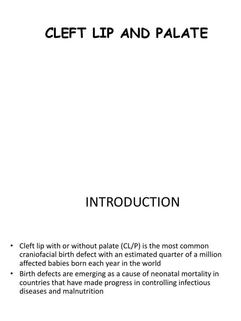 Cleft Lip and Palate Overview | PDF | Medicine | Diseases And Disorders
