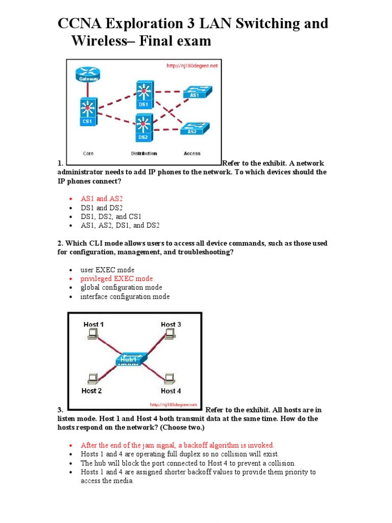 CCNA LAN Switching Exam Guide | PDF | Network Switch ...