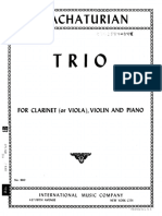 Khachaturian Trio For Clarinet Viola Violin and Piano Intl Ed Score and Parts PDF