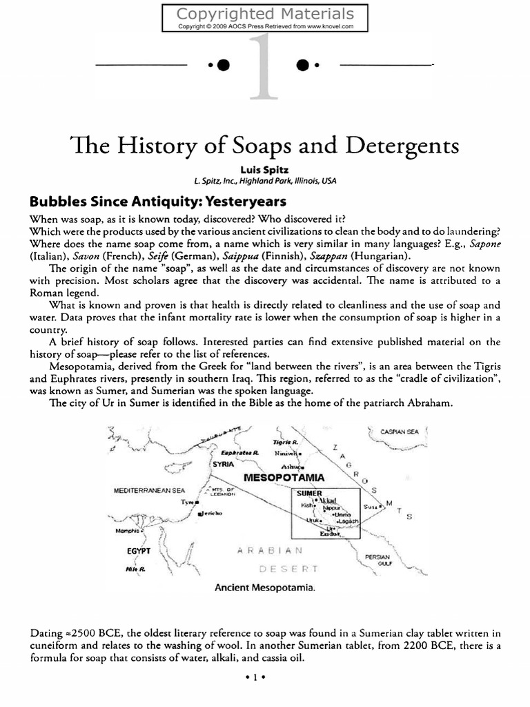 History Of Soaps and Detergents PDF Soap Bathing