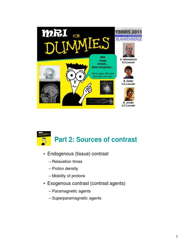 MRI For Dummies Part2 Gallez PDF Resonance Imaging