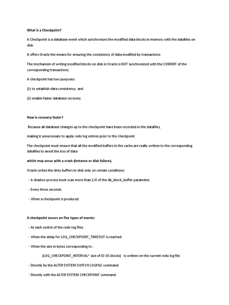 What Is A Checkpoint? | PDF | Information Technology | Software