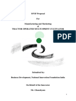 MVIF Proposal For Manufacturing and Marketing of Tractor Operated Multi Sprint Cultivator