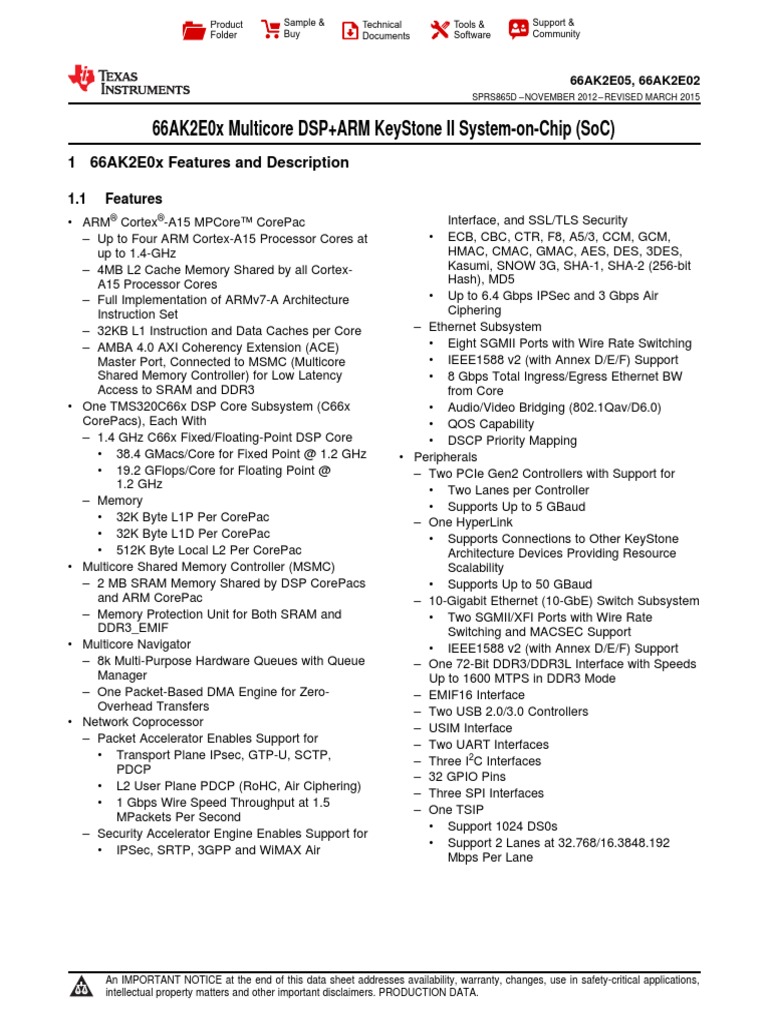 Ti Keystone Processor | PDF | Multi Core Processor | Digital Signal ...
