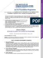 New Syllabus For Foundation Programme