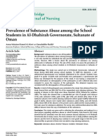 Prevalence of Substance Abuse Among The School Students in Al-Dhahirah Governorate, Sultanate of Oman