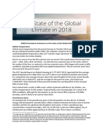 WMO Provisional Statement On The State of The Global Climate in 2018 Global Temperature