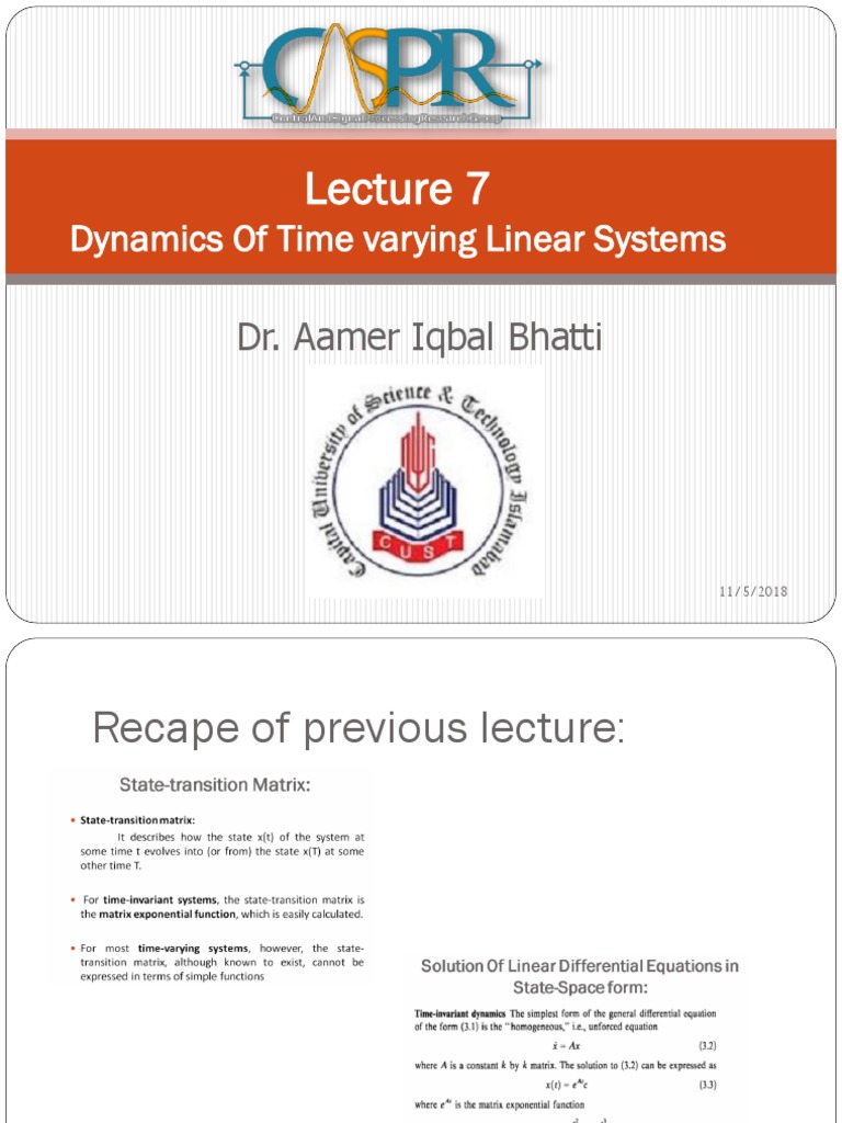 Lecture 7 (LST) | PDF | Laplace Transform | Matrix (Mathematics)