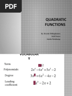 Quadratic Functions: Chapter 2 Section 1