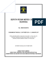 Berita Resmi Merek Seri-A Hearing: No. 38A/X/A/2016