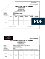 Certificado Control de Plagas Metropolis 2018