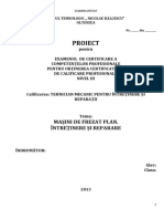 Masini de Frezat Plan Intretinere Si Reparare PDF
