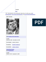 John F. Kennedy From Wikipedia, The Free Encyclopedia: Jump To Navigationjump To Search