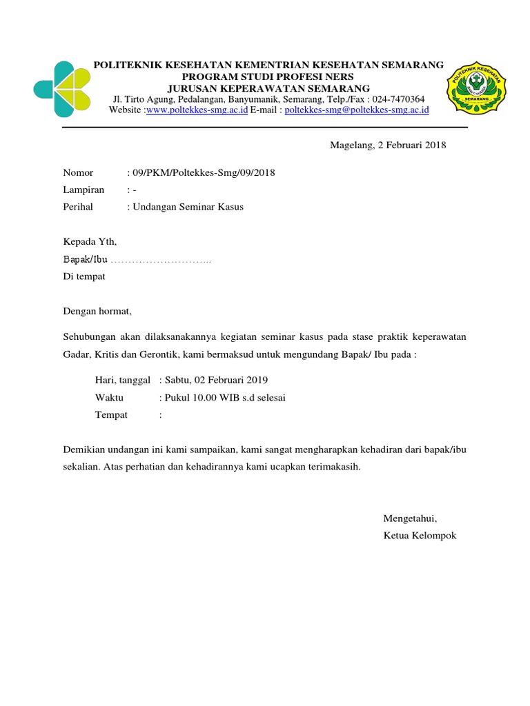 Surat Undangan Seminar Pdf