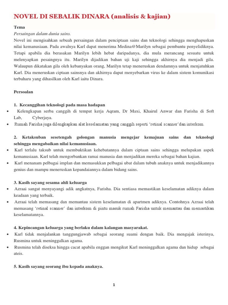 Analisis Dan Kajian Di Sebalik Dinara Pdf