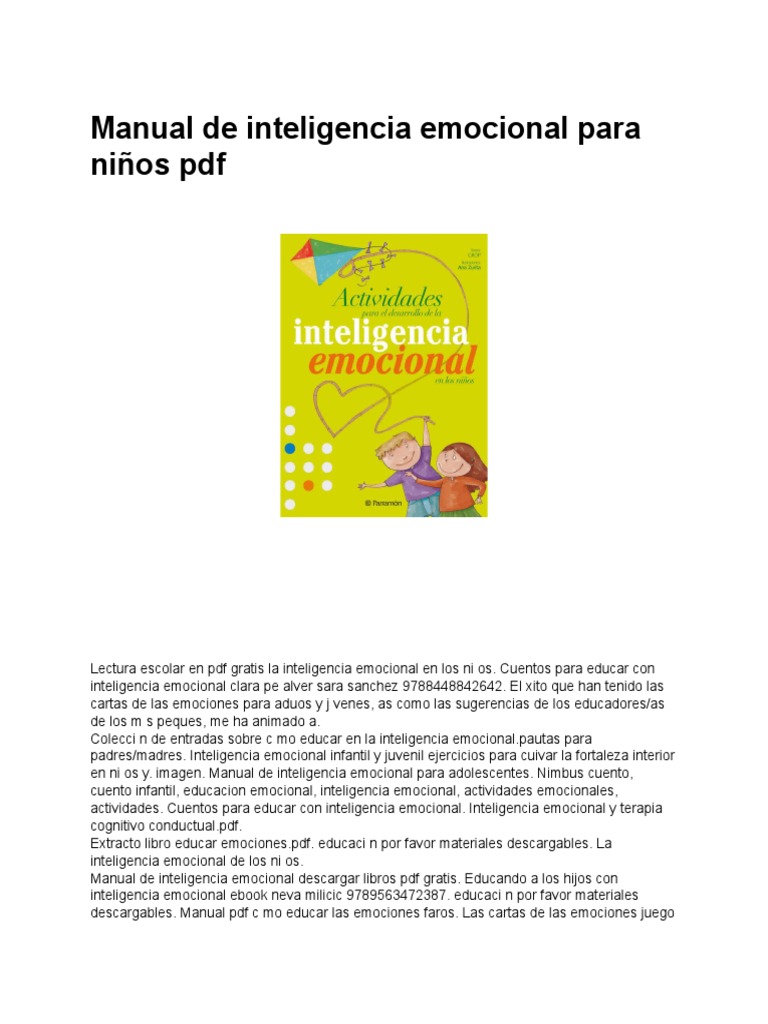 Manual de inteligencia emocional infantil | PDF | Inteligencia ...