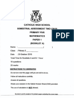 P5 Maths SA2 2018 Catholic High Exam Papers