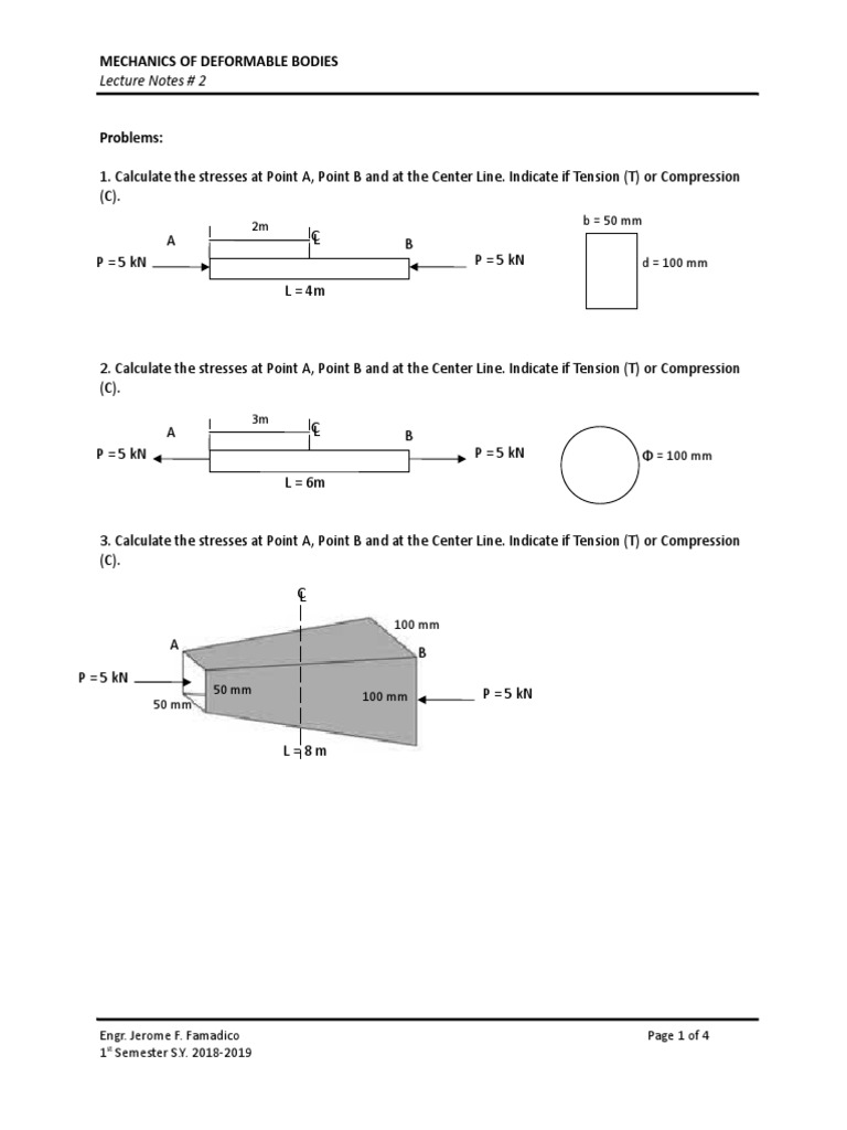Assignment 1 Simple Stresses | PDF | Plasticity (Physics) | Stress ...