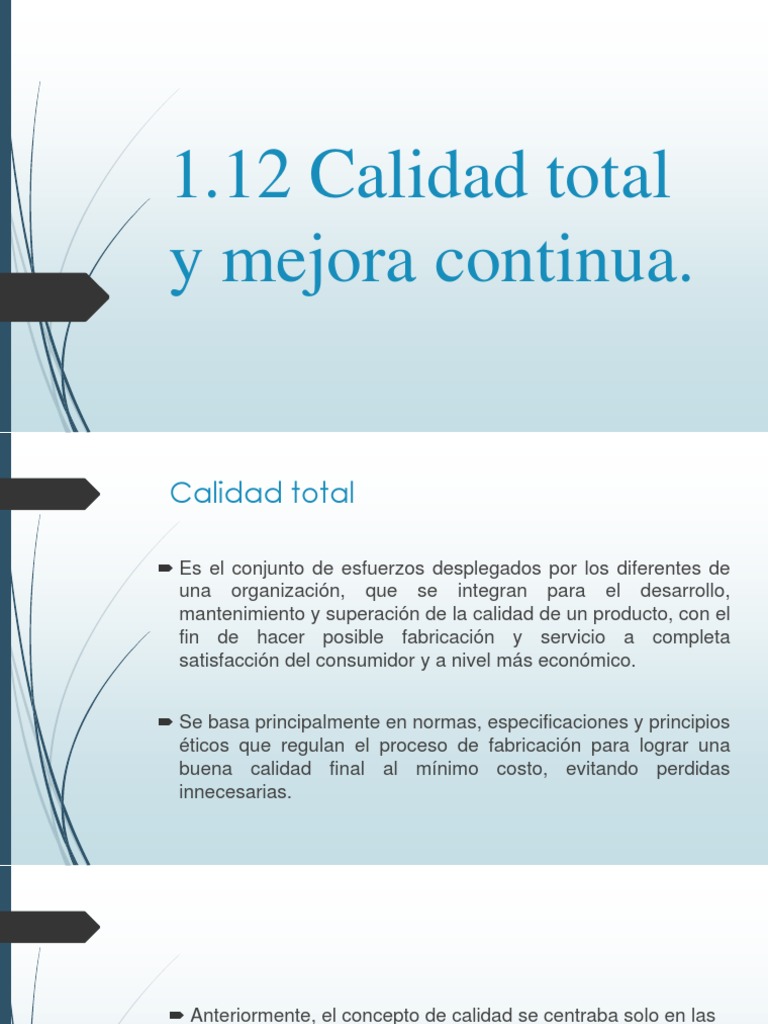 1.12 Calidad Total y Mejora Continua | PDF