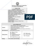 Course Outline Earthquake