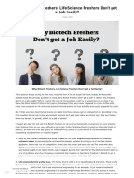 Why Biotech Freshers Dont Get Job