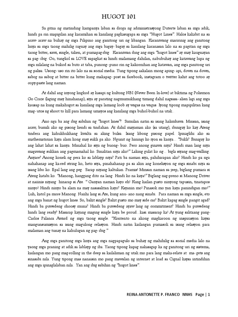 Hugot 101 | PDF