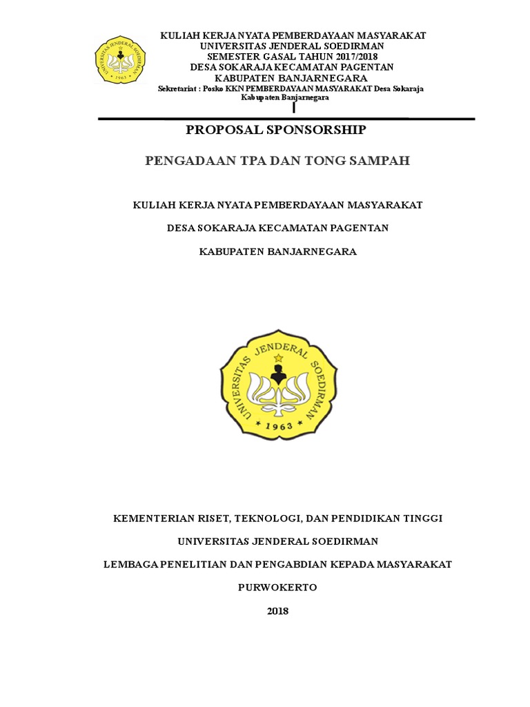 Proposal Sponsorship KKN Sokaraja | PDF | Sains & Matematika