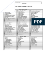 Producers Requirements Checklist