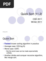 Quick Sort (11.2) : CSE 2011 Winter 2011