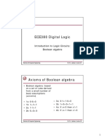 ECE380 Digital Logic: Introduction To Logic Circuits: Boolean Algebra