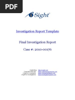 Investigation Report Template