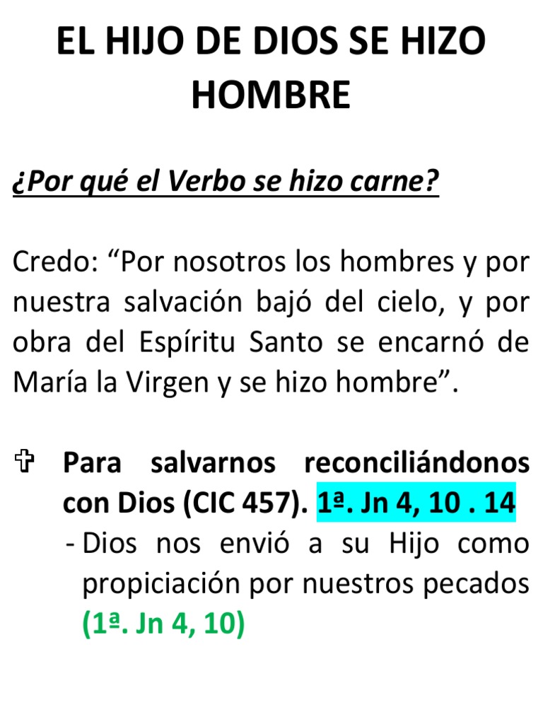 El Hijo de Dios se hizo hombre para salvarnos | PDF