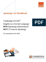 Igcse 0510 0511 English As A Second Language Speaking Test Hand