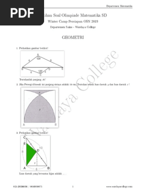 2018 12 Latihan Soal Olimpiade Sd Matematika Geometri