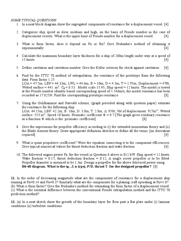 Some Typical Questions PDF Propeller Boundary Layer