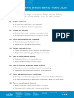 Defining and Non Defining Relative Clauses