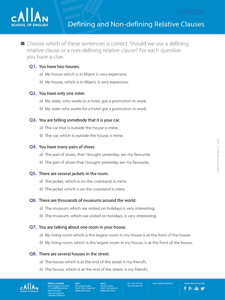 Defining and Non Defining Relative Clauses | PDF | Disabled Sports | Sports