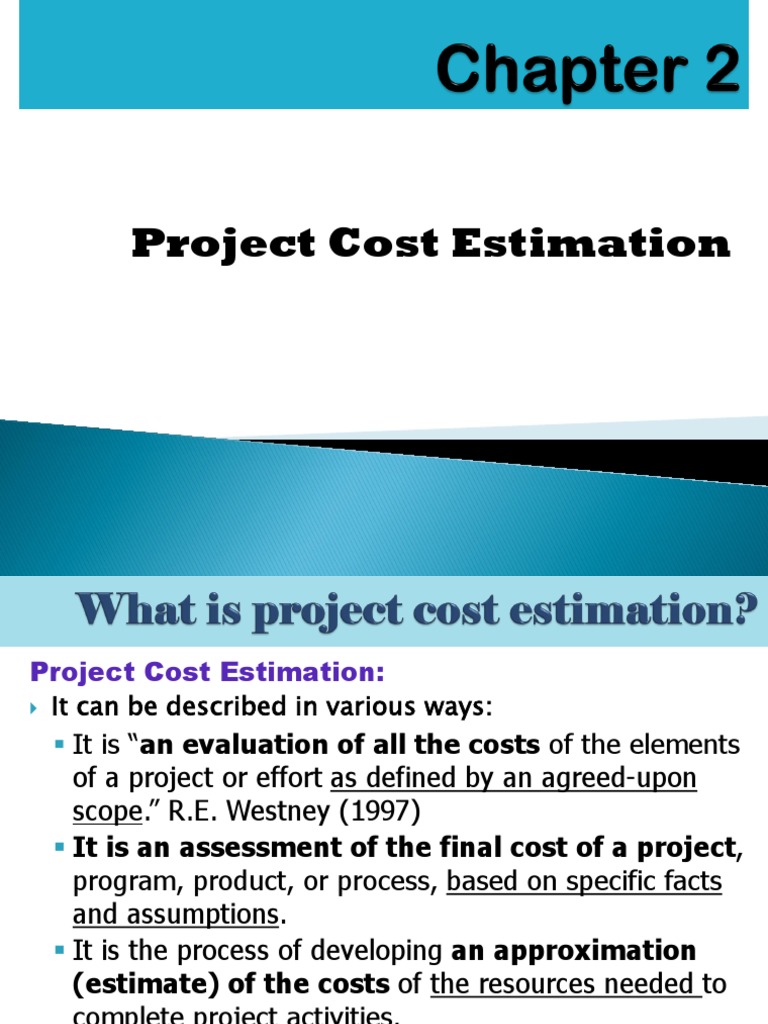 Chapter 2. Project Cost Estimation'17 | PDF | Project Management