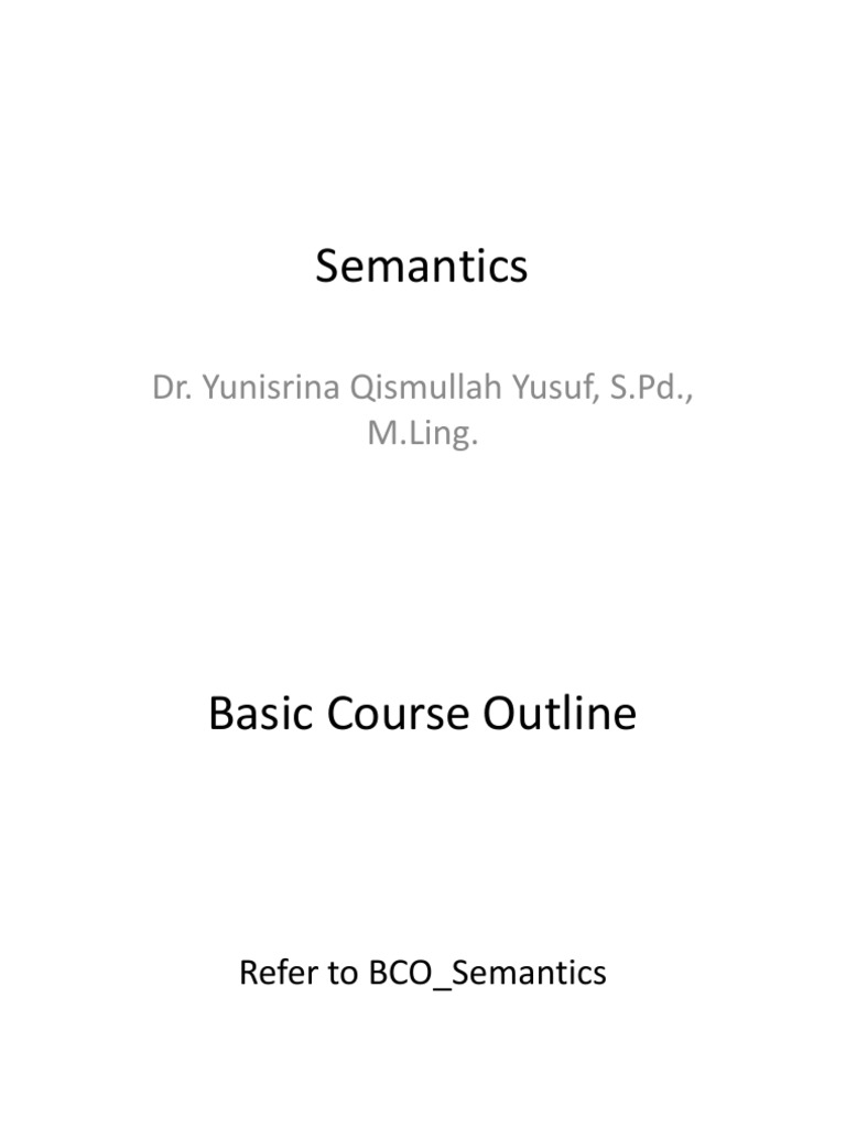 Understanding Semantics in Linguistics | PDF | Noun | Word