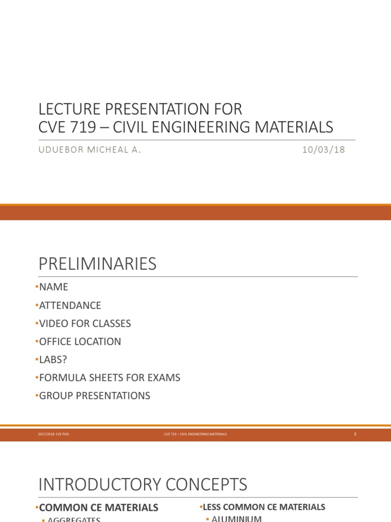 Lecture Presentation 1 Materials And Aggregates Pdf Construction