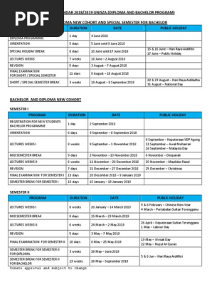 Kalendar Akademik 2018 2019 Web Pdf