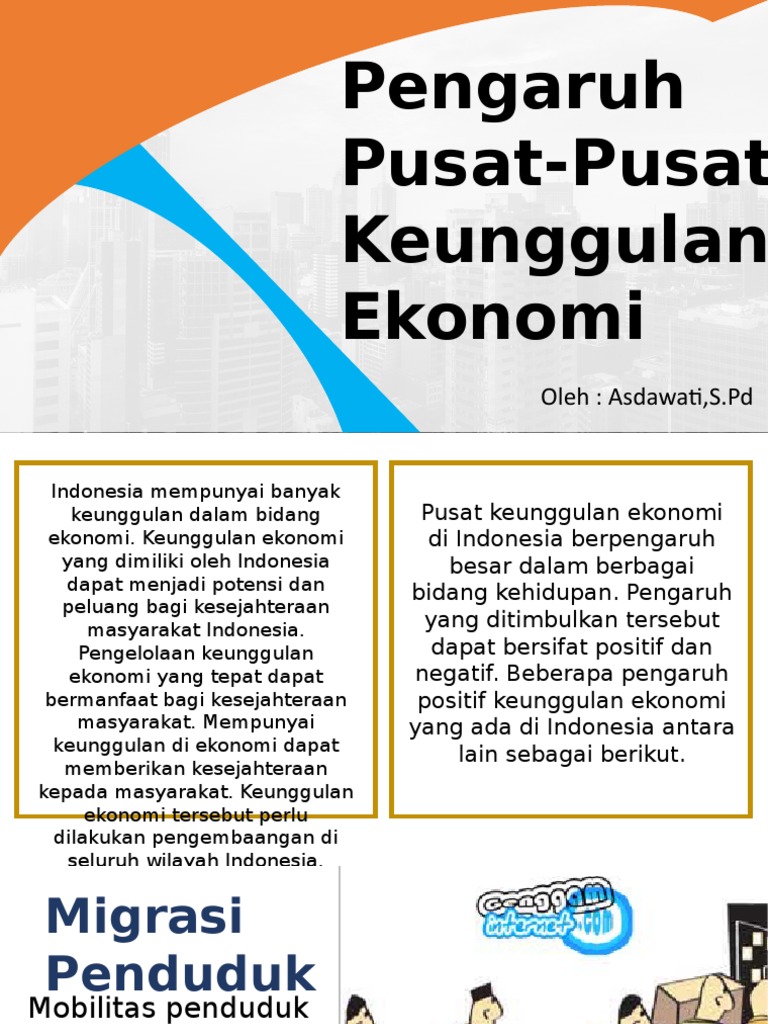 Pengaruh pusat keunggulan ekonomi terhadap migrasi penduduk