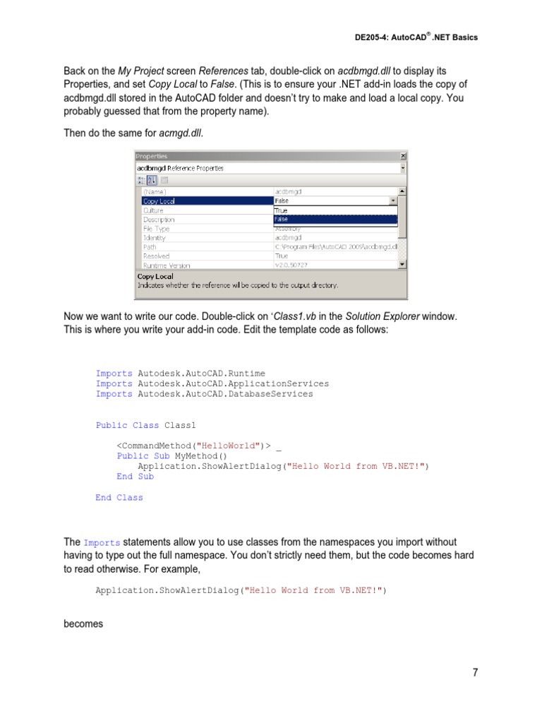 AUTOCAD NET DEVELOPER S GUIDE PDF visual data 3