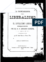 La Bancarrota Del Liberalismo y El Catolicismo Liberal - Henri Ramière, S. J