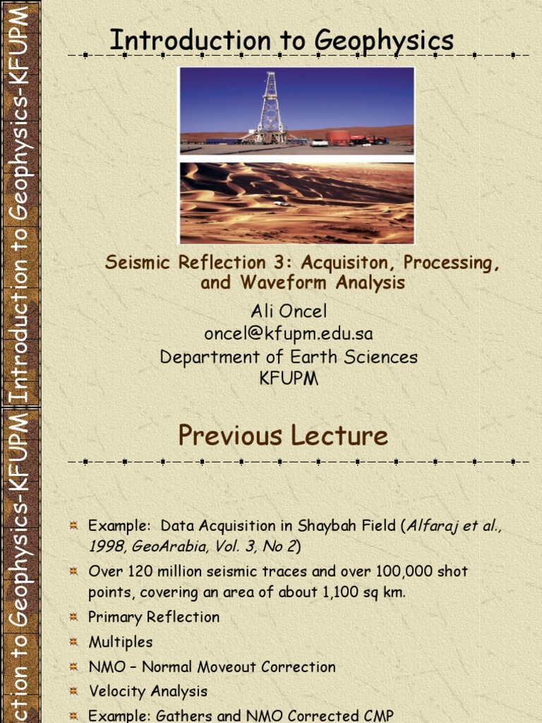 Introducyion To Gephysics PDF | PDF | Reflection Seismology | Root Mean ...
