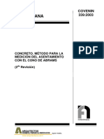 COVENIN 0339-2003 Concreto metodo medicion asentamiento, Cono Abrams.pdf