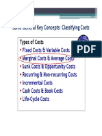 Some General Key Concepts: Classifying Costs