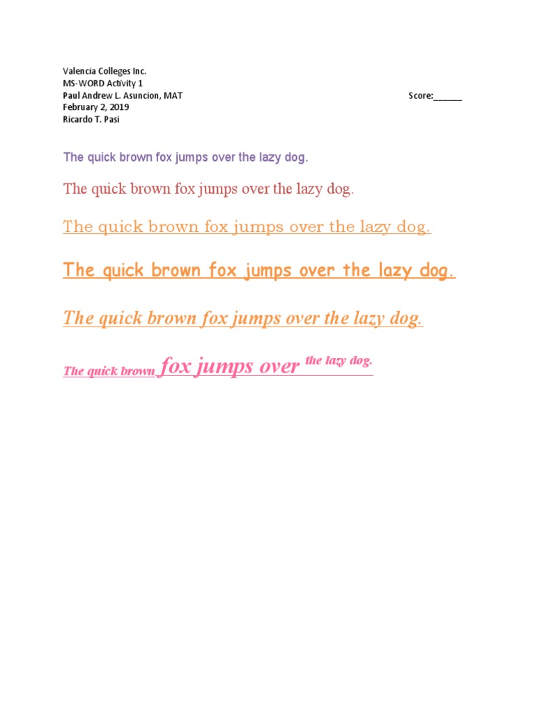Parts of Speech Exercise | PDF