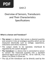 Unit 2 Overview of Sensors, Transducers and Their Characteristics Specifications