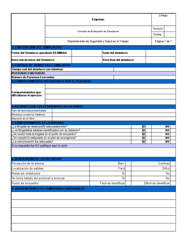 Formato Evaluación Simulacros Business